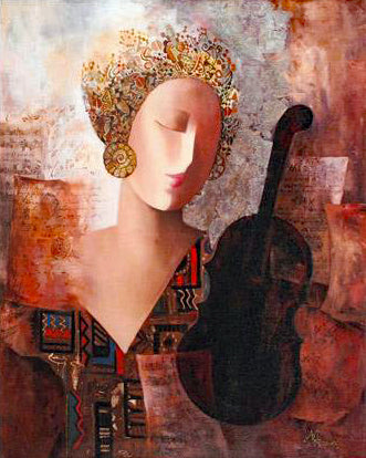 Violin Dream Arbe Ara Berberyan Canvas Giclée Print Artist Hand Signed and Numbered