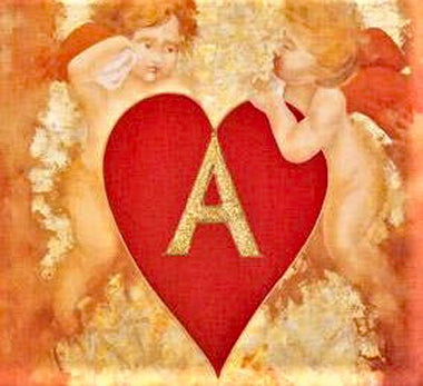 Cupids Plan Their Ace Ara Arbe Berberyan Artist Hand Embellished Canvas Giclée Print Signed and Numbered