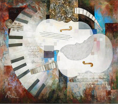 Violin Construction Arbe Ara Berberyan Canvas Giclée Print Artist Hand Signed and Numbered