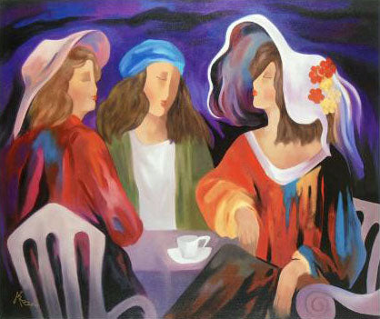 Girls Night Out Arbe Ara Berberyan Canvas Giclée Print Artist Hand Signed and Numbered