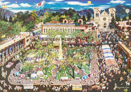 Santa Comes to New York Alexander Chen Mixed Media Print Artist Hand Signed and Numbered