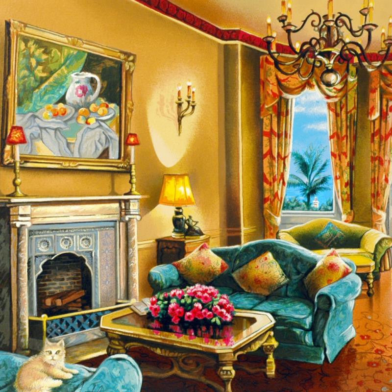 Sunny Day in Florida Anatoly Metlan Serigraph Artist Hand Signed and Numbered