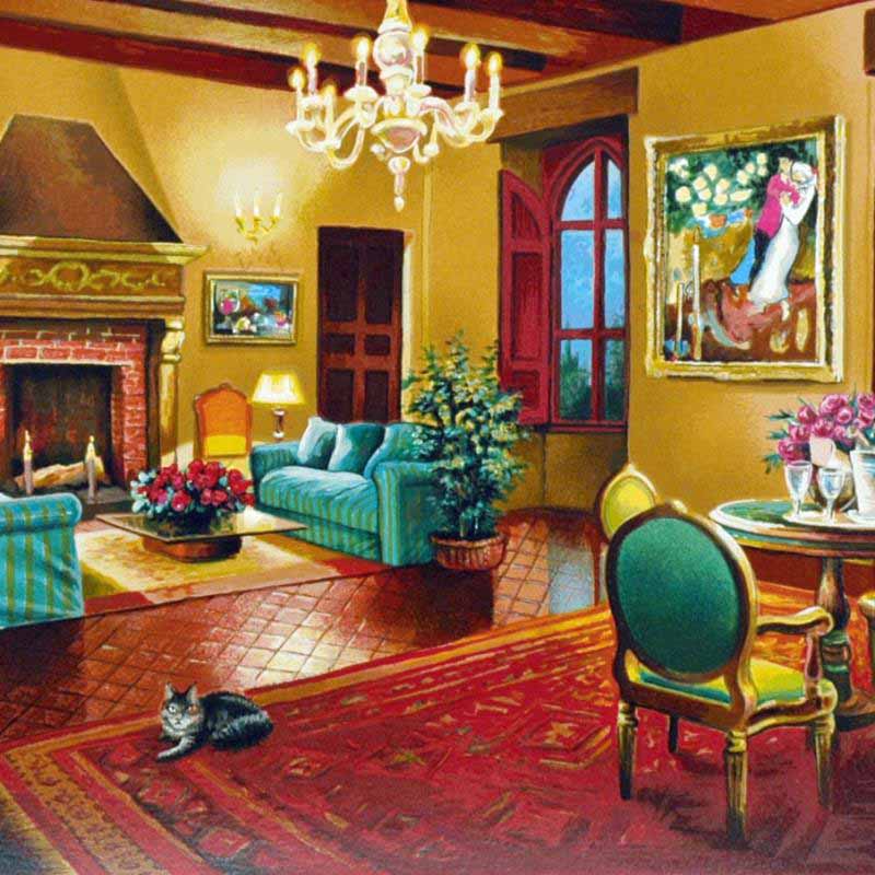 Homage to Chagall Anatoly Metlan Serigraph Print Artist Hand Signed and Numbered