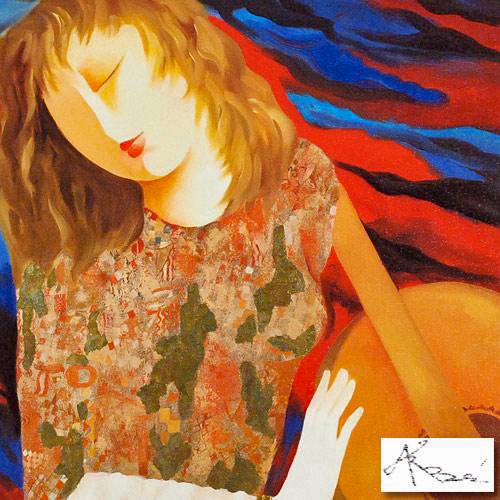 Waves of Music Arbe Ara Berberyan Hand Embellished Canvas Giclée Print Artist Hand Signed and AP Numbered