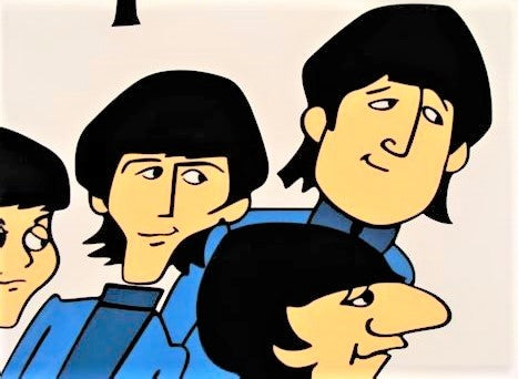 Beatles Posing Sericel with Full Color Lithograph Background by DenniLu