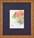 Floral Caroline Young Original Gouache Painting Artist Hand Signed and Custom Framed