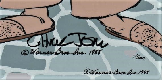 Daffy Cavalier Chuck Jones Hand Painted Animation Cel Artist Hand Signed and Numbered with Full Color Background