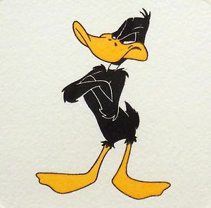 Daffy Duck Warner Bros Hand Tinted Color Etching Numbered and Framed