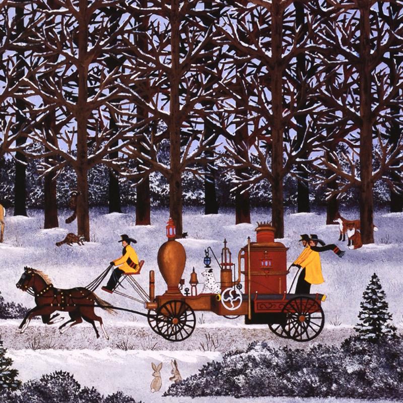 Dashing Through the Snow Jane Wooster Scott Lithograph Print Artist Hand Signed and Numbered