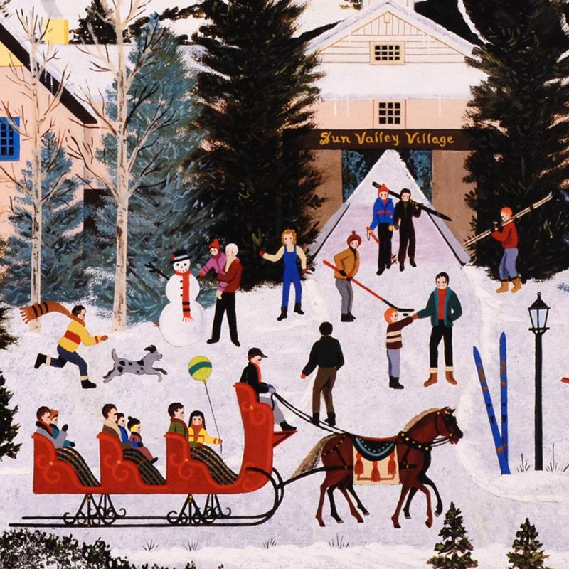 Embracing Winters Joys Jane Wooster Scott Lithograph Print Artist Hand Signed and Numbered