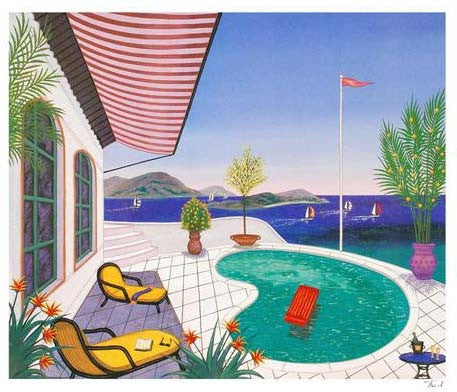 Piscine Palette Fanch Ledan Artist Proof Seriolithograph Print Artist Hand Signed and AP Numbered