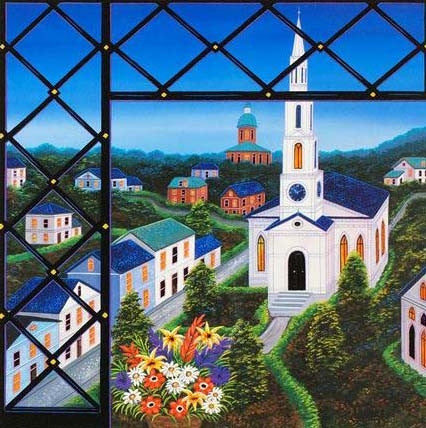 Virginia Village Fanch Ledan Artist Proof Seriolithograph Print Artist Hand Signed and AP Numbered