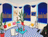 Interior with Primitive Art Fanch Ledan Serigraph Print Artist Hand Signed and Numbered