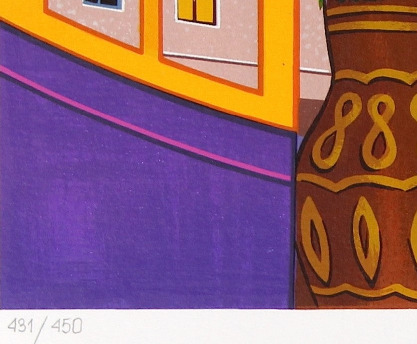 Windows On Paris Fanch Ledan Serigraph Print Artist Hand Signed and Numbered