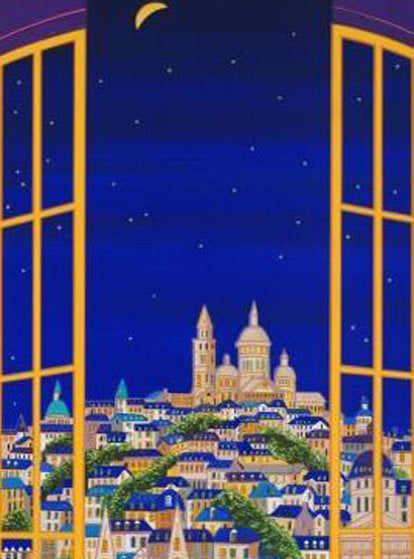 Windows On Paris Fanch Ledan Serigraph Print Artist Hand Signed and Numbered