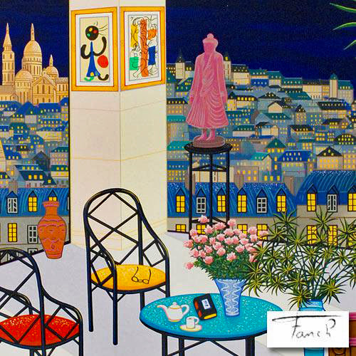 Interior with Buddha Fanch Ledan Artist Proof Serigraph Print Artist Hand Signed and AP Numbered