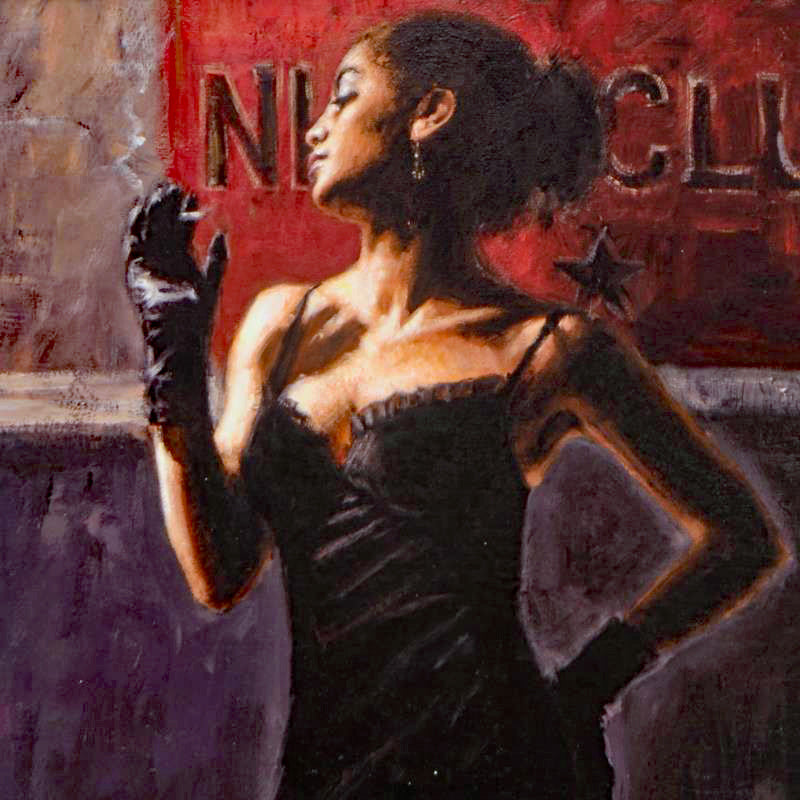 Sensual Touch In The Dark II Fabian Perez Artist Proof Giclée Print on Canvas Board Hand Signed AP Numbered and Framed