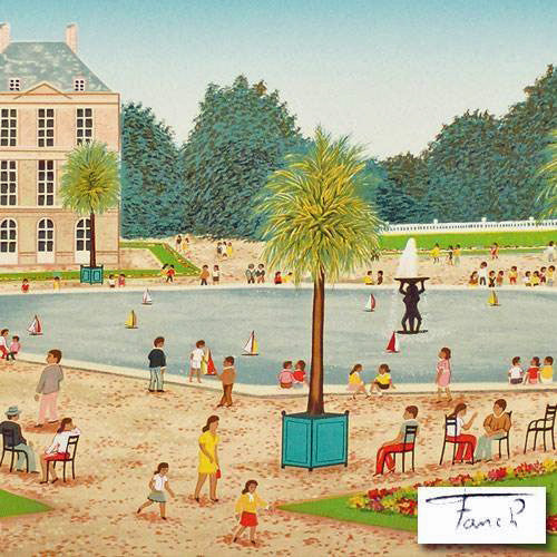 Bassin du Luxembourg Fanch Ledan Artist Proof Lithograph Print Hand Signed and AP Numbered