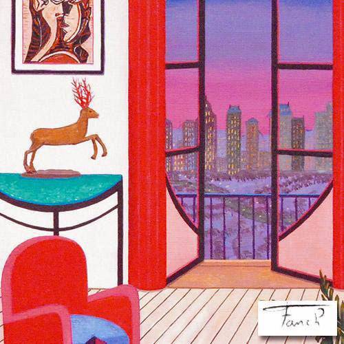 Balcony Over Manhattan Fanch Ledan Canvas Giclée Print Artist Hand Signed and Numbered