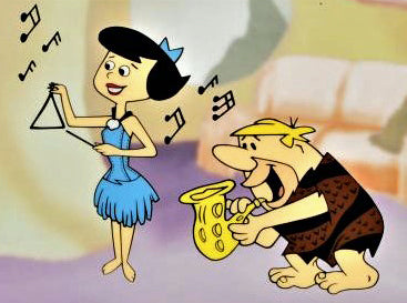 Flintstones Jam Session Hanna Barbera Animation Art Sericel and Full Color Lithograph Background