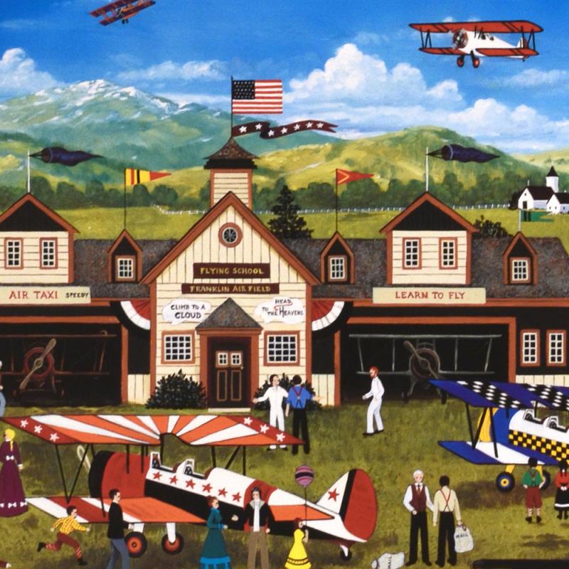 Franklin Fields First Annual Air Fair Jane Wooster Scott Lithograph Print Artist Hand Signed and Numbered