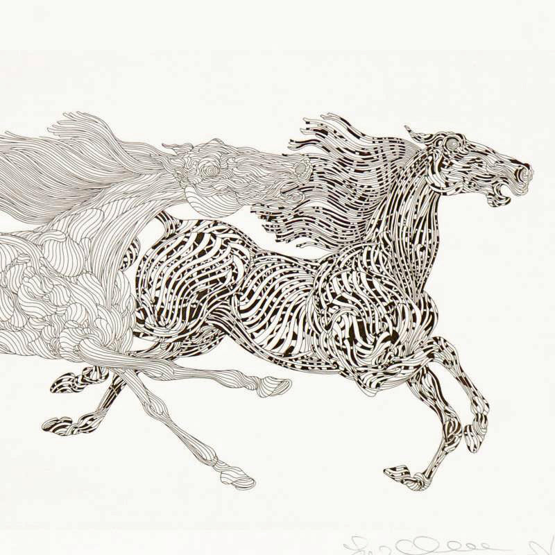 Tennue Black Guillaume Azoulay Etching Artist Hand Signed and Numbered