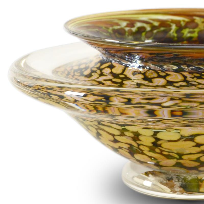 Ikebana Flower Bowl GartnerBlade Hand Blown Glass Fine Art Sculpture Artists Stephen Gatner and Danielle Blade Hand Signed