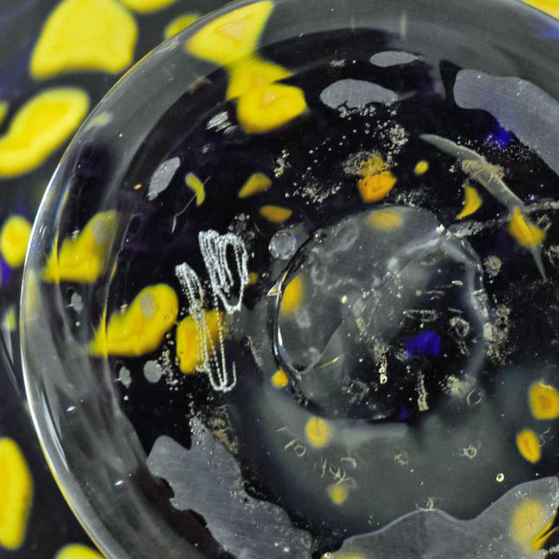 Saturn Oil Lamp GartnerBlade Hand Blown Glass Sculpture Artists Hand Signed