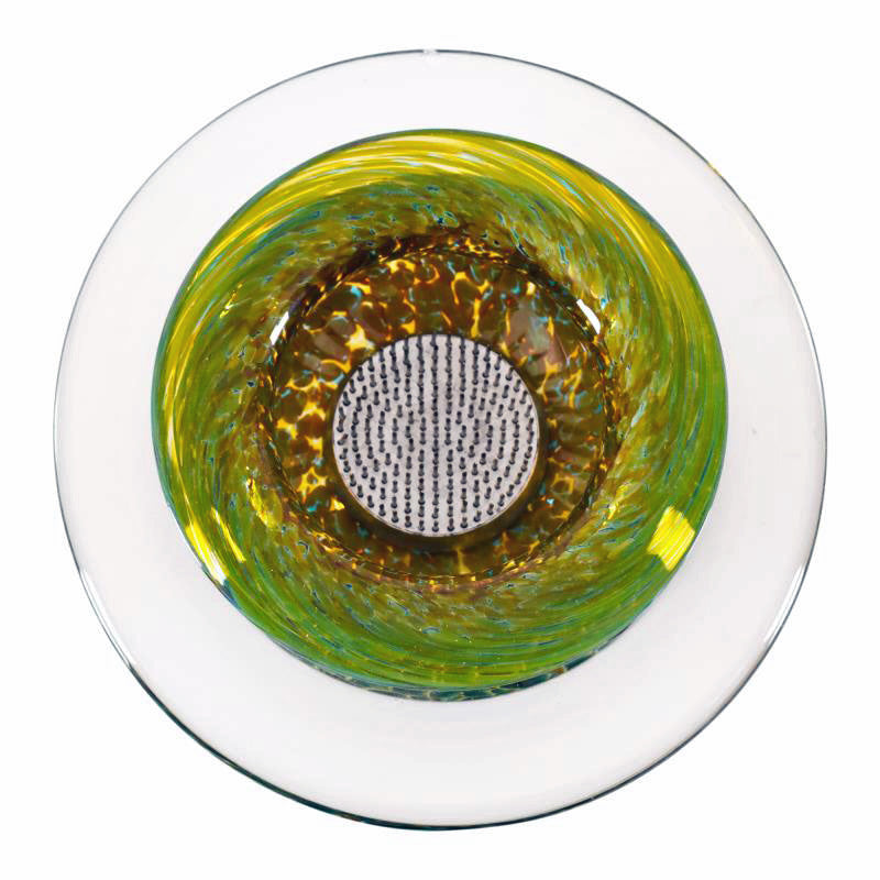 Ikebana Flower Bowl GartnerBlade Hand Blown Glass Sculpture Artists Hand Signed