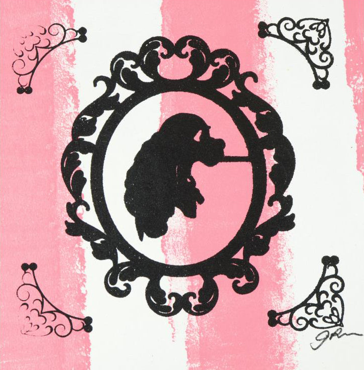 Lady and the Tramp Gail Rodgers Acrylic Silkscreen Painting on Canvas from her Mirror Mirror Series Artist Hand Signed