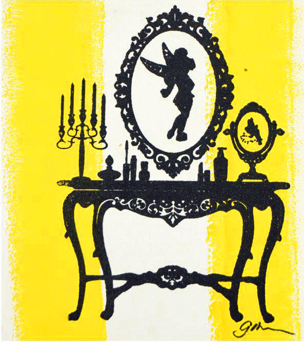 Tinker Bell Gail Rodgers Acrylic Silkscreen Painting on Canvas from her Mirror Mirror Series