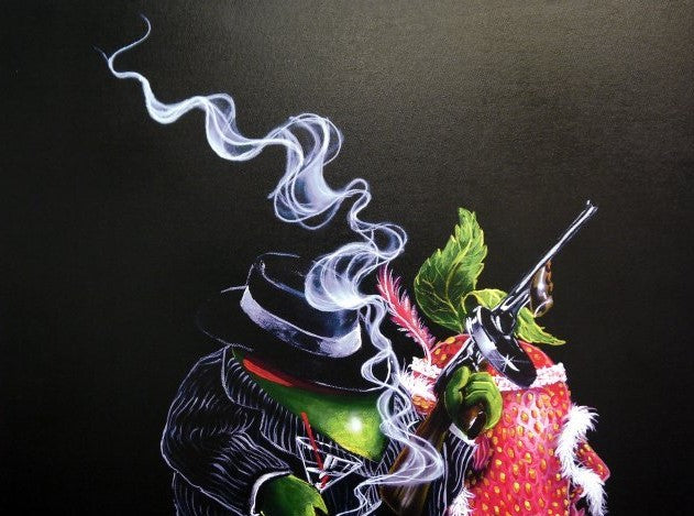 Gangster Love Michael Godard Fine Art Hand Embellished Canvas Giclée M Numbered with Artist Authorized Signature