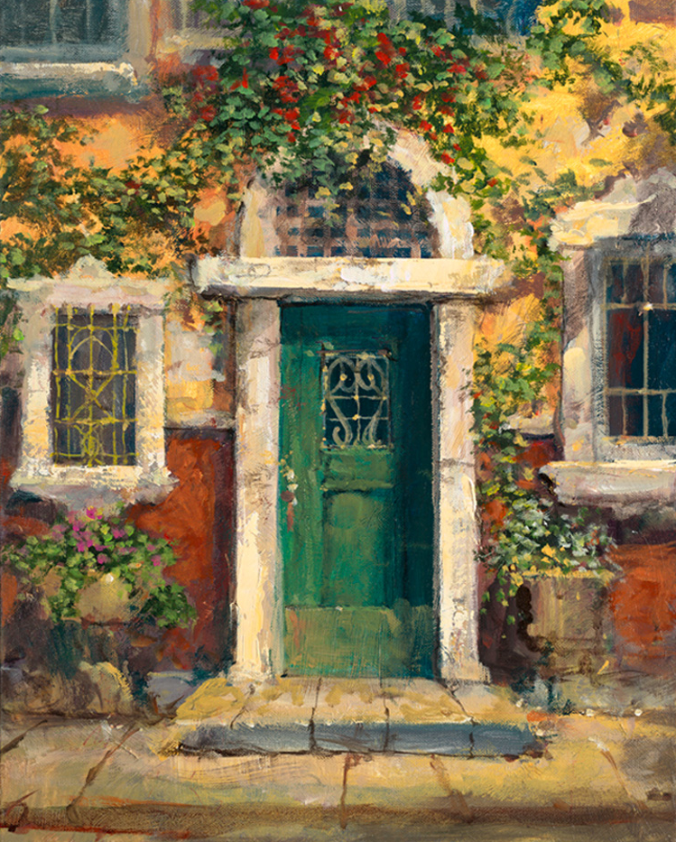 Green Door in Naples James Coleman Gallery Proof Canvas Giclée Print Artist Hand Signed GP Numbered and Framed