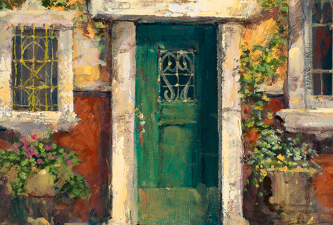 Green Door in Naples James Coleman Gallery Proof Canvas Giclée Print Artist Hand Signed GP Numbered and Framed