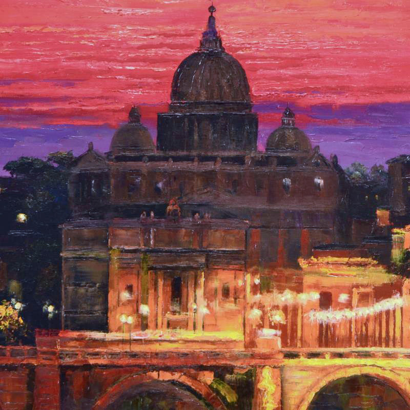 Sunset on St Peters Howard Behrens Textured Giclée on Board Hand Embellished Numbered with Artist Authorized Signature