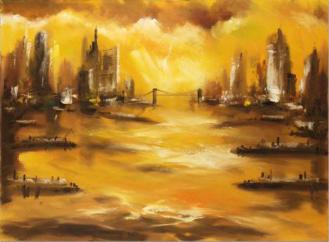 Herb Brown Untitled Fine Art Oil Painting on Canvas Artist Hand Signed