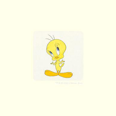 Tweety Bird Warner Bros Looney Tunes Hand Tinted Color Etching Numbered