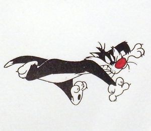 Sylvester the Cat Warner Bros Hand Tinted Color Etching Numbered and Framed