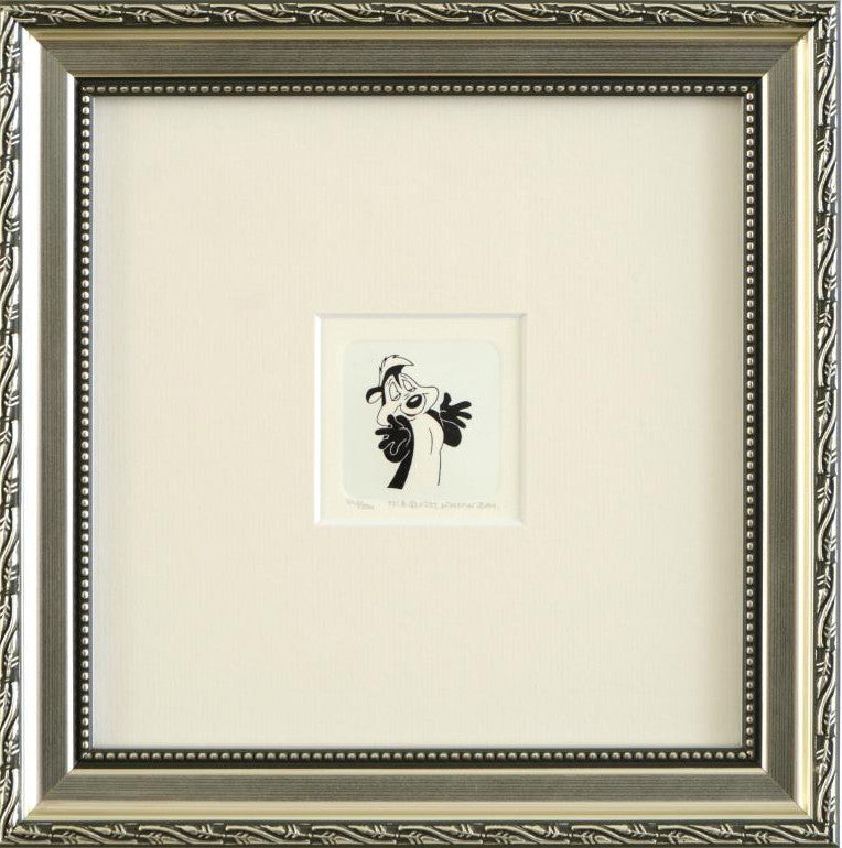 Pepe Le Pew Warner Bros Looney Tunes Hand Tinted Color Etching Numbered Framed