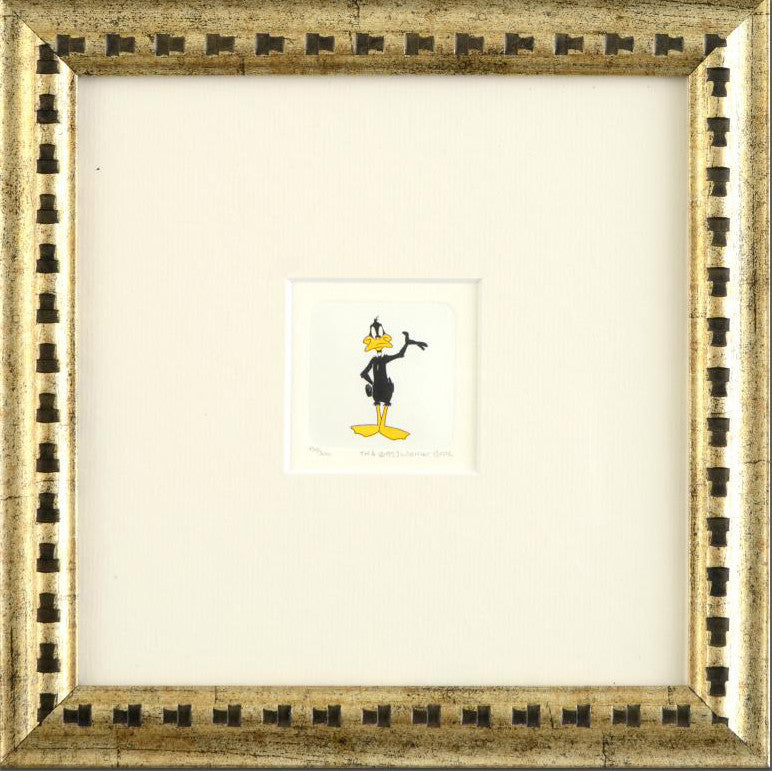 Daffy Duck Warner Bros Hand Tinted Color Numbered Etching Custom Framed