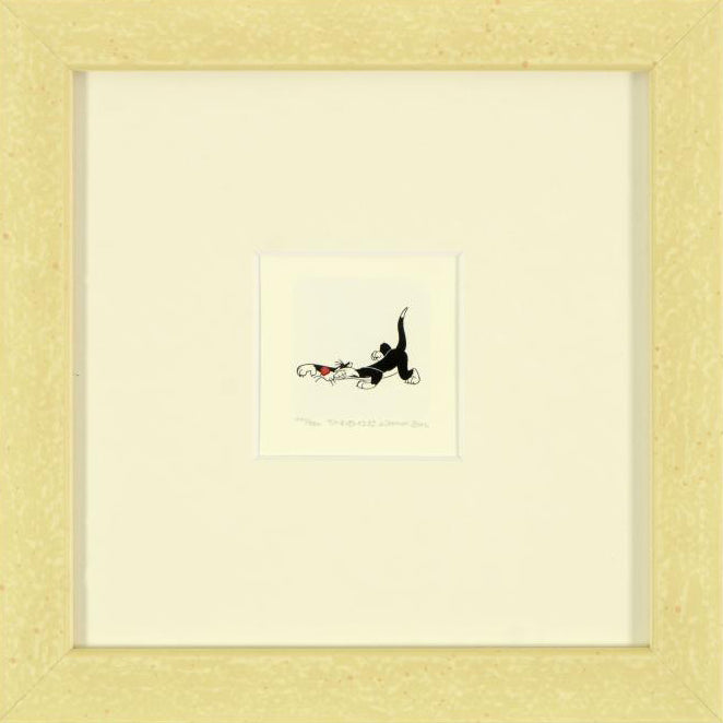 Sylvester the Cat Warner Bros Hand Tinted Color Etching Numbered and Framed