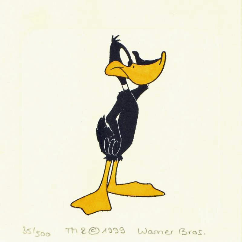 Daffy Duck Warner Bros Hand Tinted Color Etching Numbered and Framed