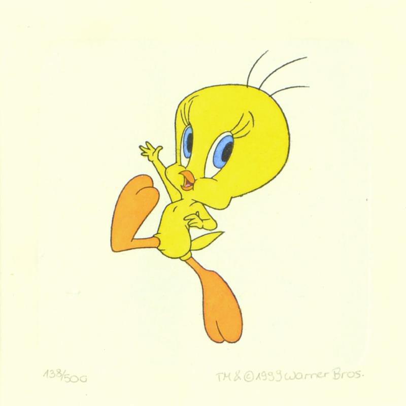 Tweety Bird - Limited Edition Etching with Hand Tinted Coloring on Paper by Warner Bros.