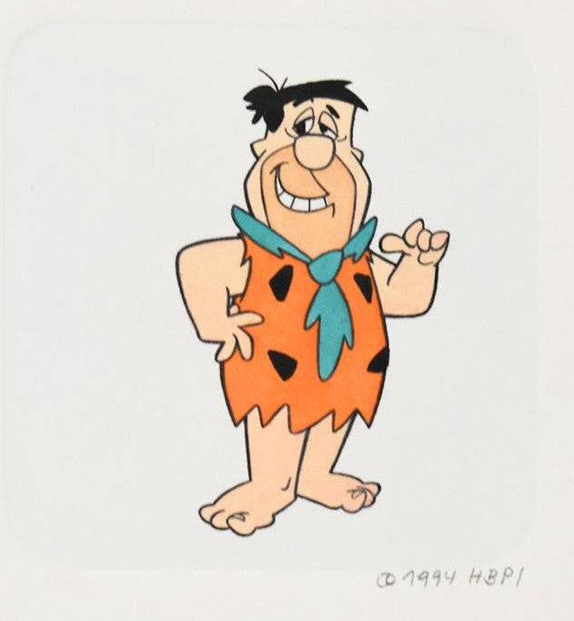 Fred Flintstone Hanna Barbera Hand Tinted Color Etching Numbered and Framed