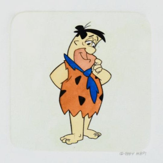 Fred Flintstone Hanna Barbera Hand Tinted Color Etching Numbered and Framed