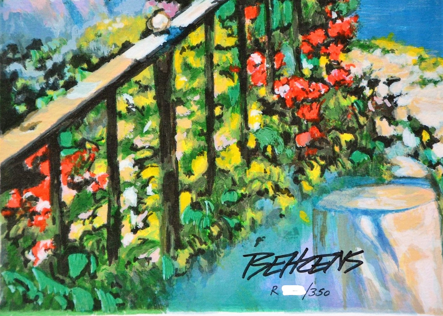 The Road to Positano Howard Behrens Serigraph Print Artist Hand Signed and Numbered