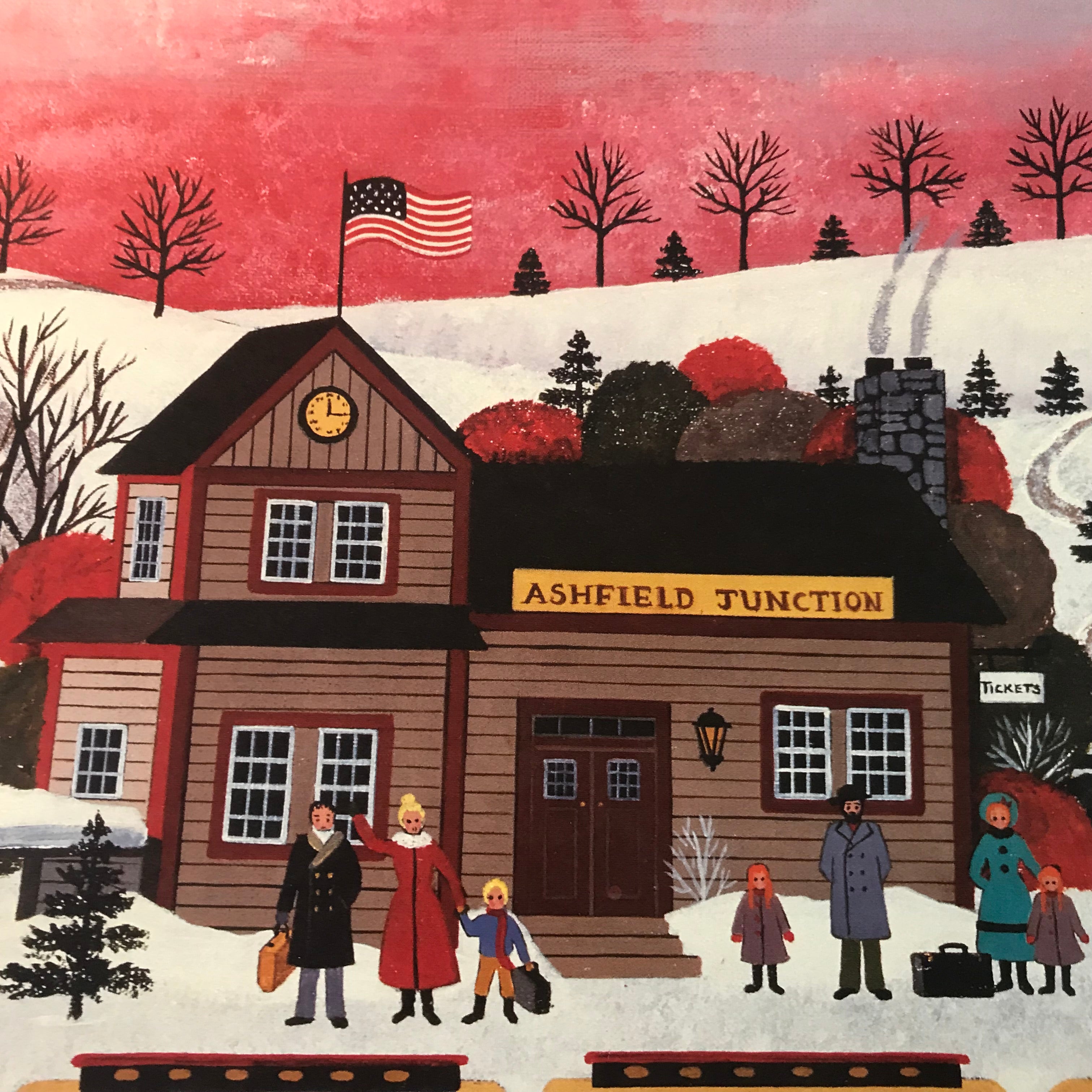 Whistle Stop at Ashfield Junction Jane Wooster Scott Lithograph Print Artist Hand Signed and Numbered