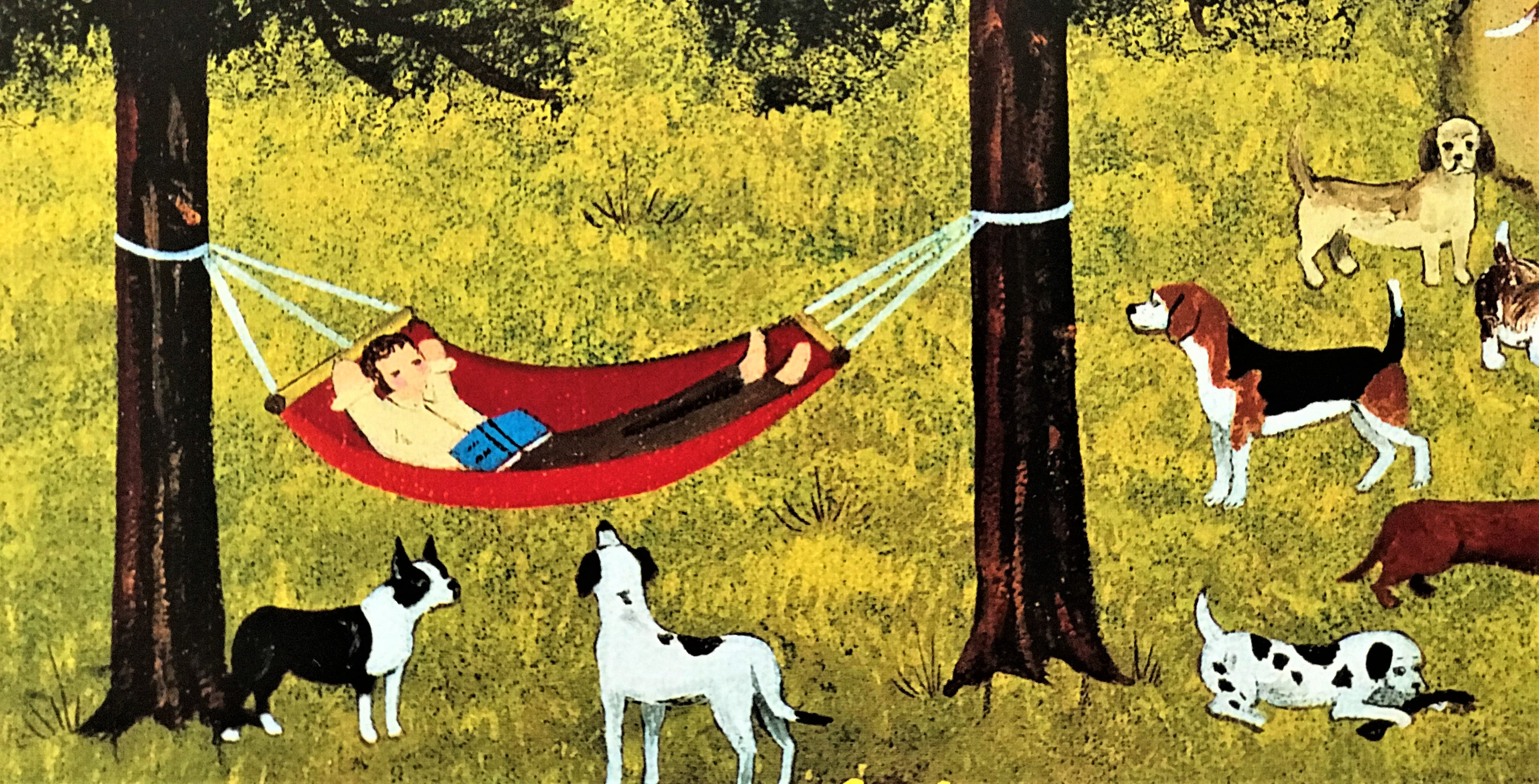 Dog Days of Summer Jane Wooster Scott Lithograph Print Artist Hand Signed and Numbered