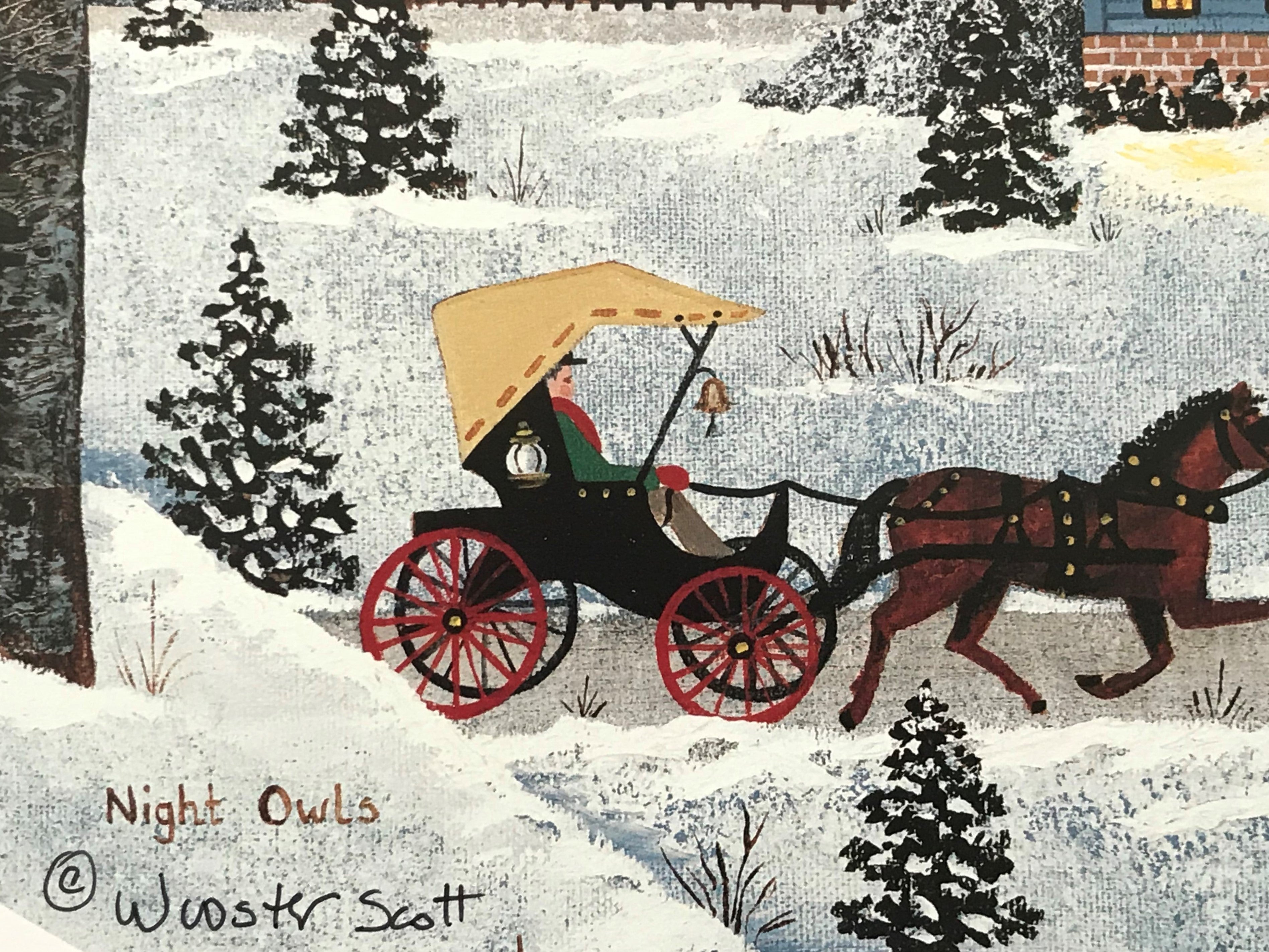 Night Owls Jane Wooster Scott Artist Proof Fine Art Lithograph Print Artist Hand Signed and AP Numbered