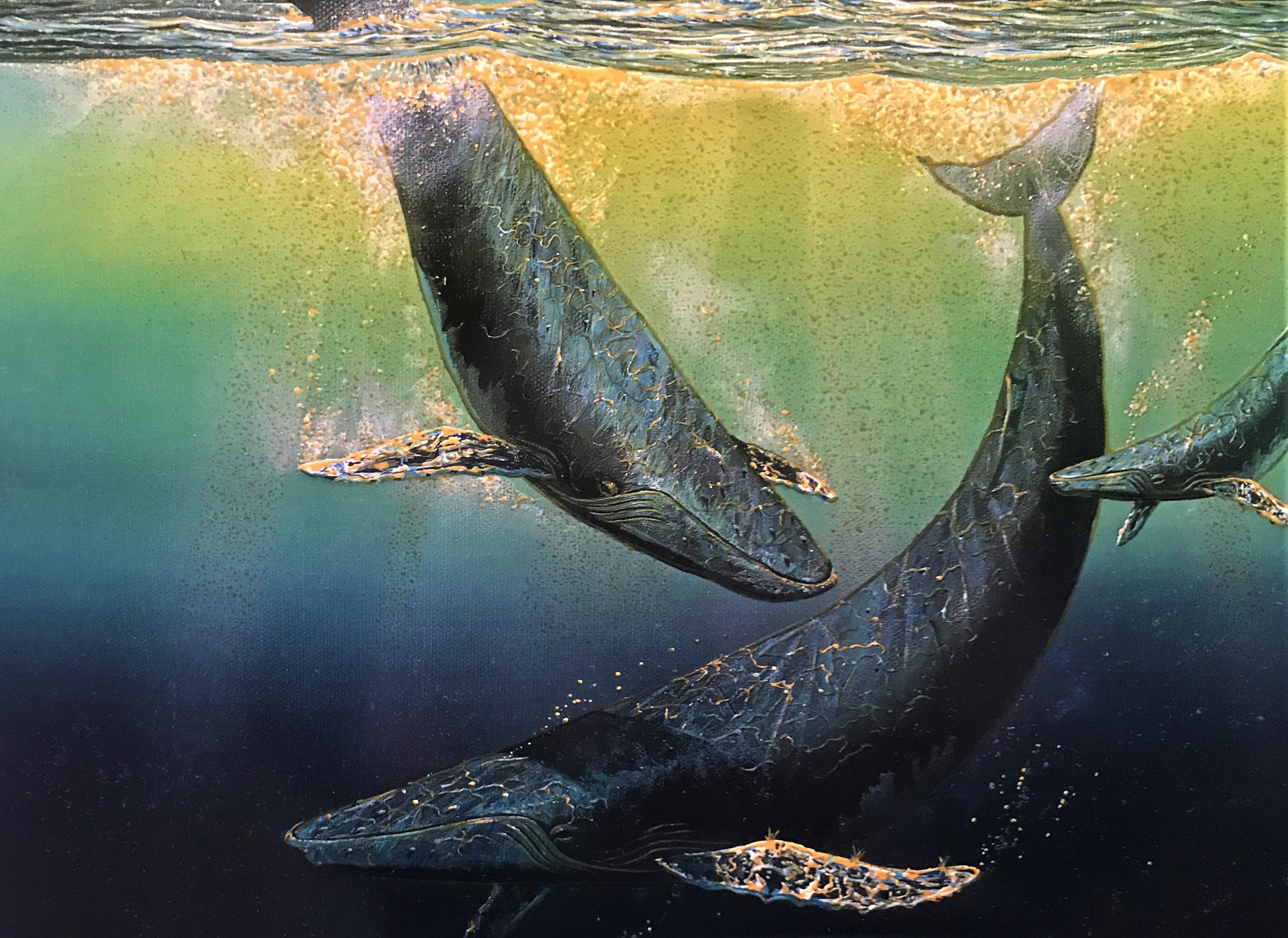 Two Worlds Robert Lyn Nelson Mixed Media Print Artist Hand Signed and Numbered